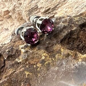 Amethyst Crystal Stud Earrings